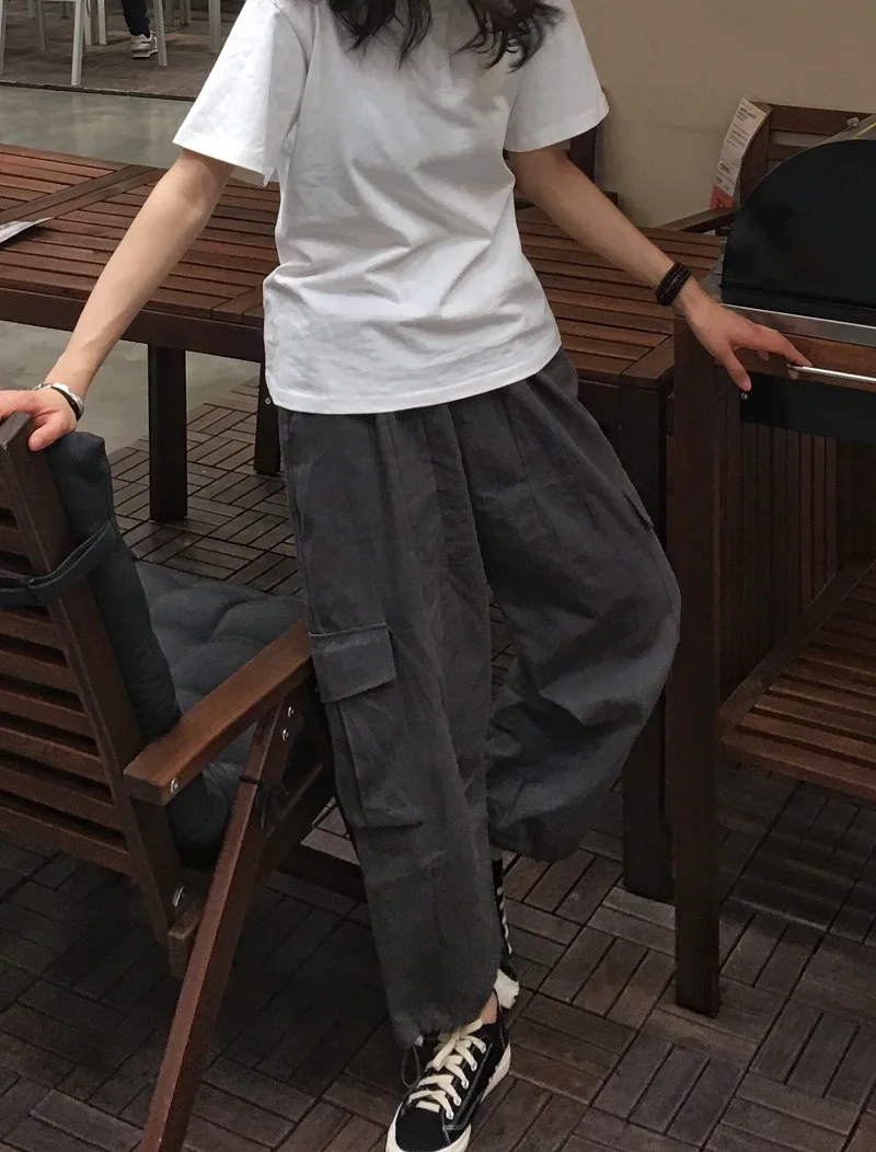 Футболка fem Корейская версия Harajuku tide ins чистая белая рубашка поло+ свободные bf луч ноги рабочие повседневные брюки костюм из двух предметов