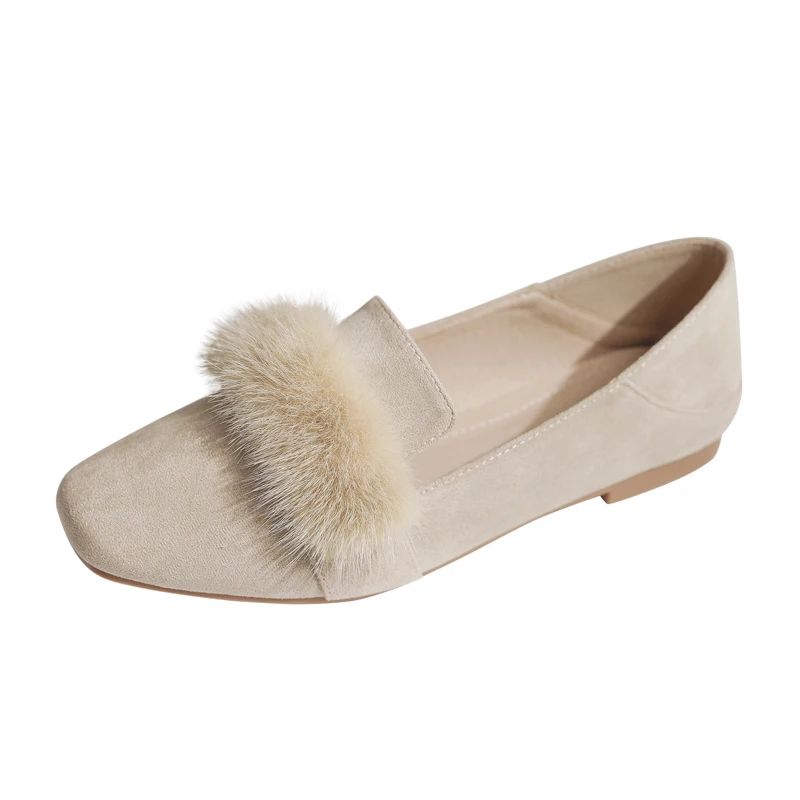 2019 г. Новые весенне-осенние тонкие туфли с квадратным носком нежные на плоской