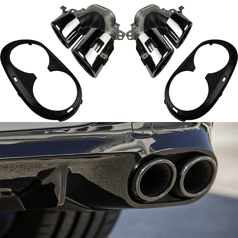 Car Rear Bumper Turbo Muffler Exhaust Tips Pipe Exits For Mercedes Benz