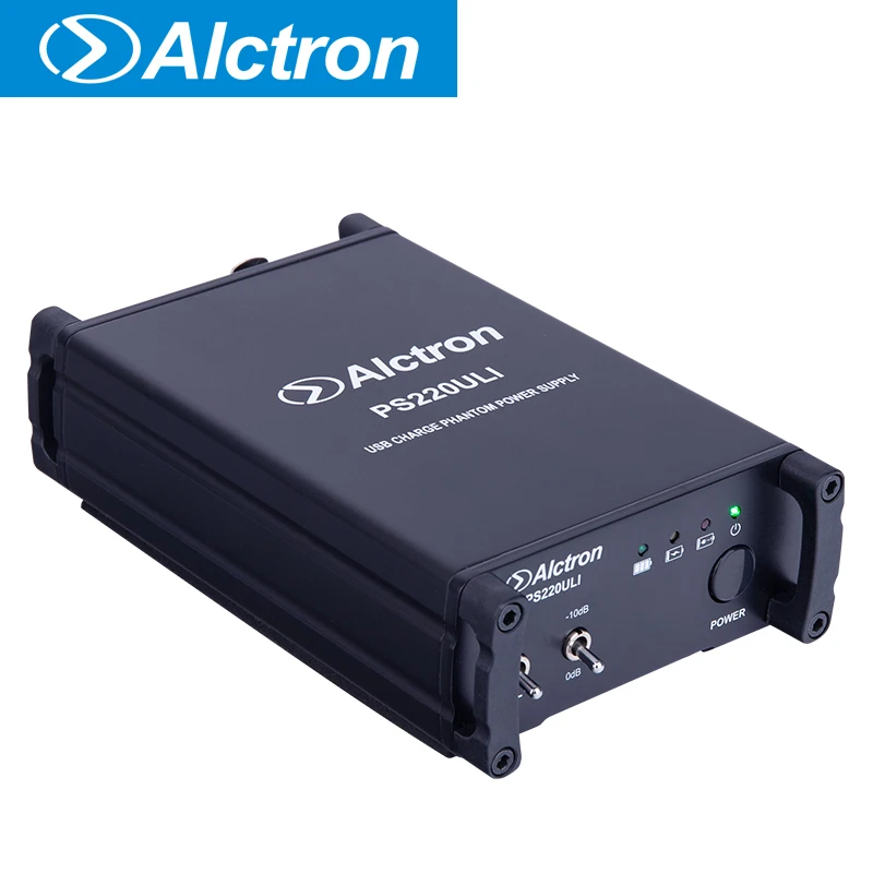 Alctron PS220ULI 3,7 V литиевый аккумулятор 48V фантомный источник питания используется в студии, сценической производительности. 3,7 в/адаптер два источника питания