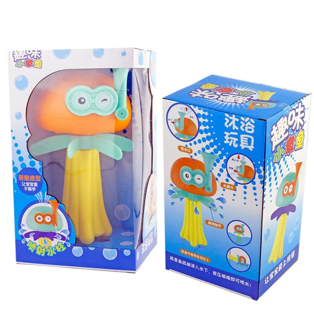 Детские Игрушки для ванны, детские игрушки для купания, Весёлые игрушки для воды, маленький осьминог, спрей для воды, От 4 до 6 лет, подарок, водная машинка/водная игрушка для бега