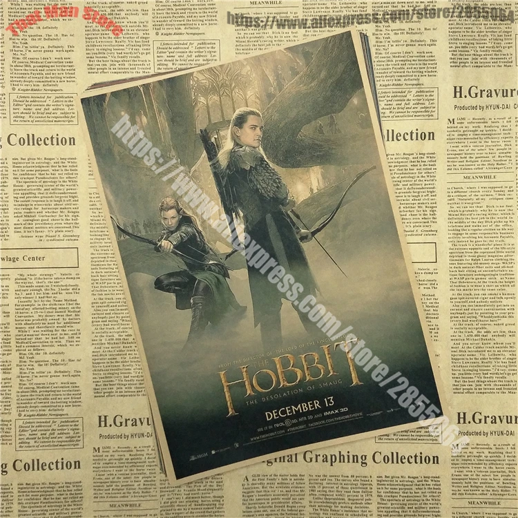 Властелин колец: The Hobbit стажировка кольца крафт постер фильма рисунок сердцевина наклейки на стену