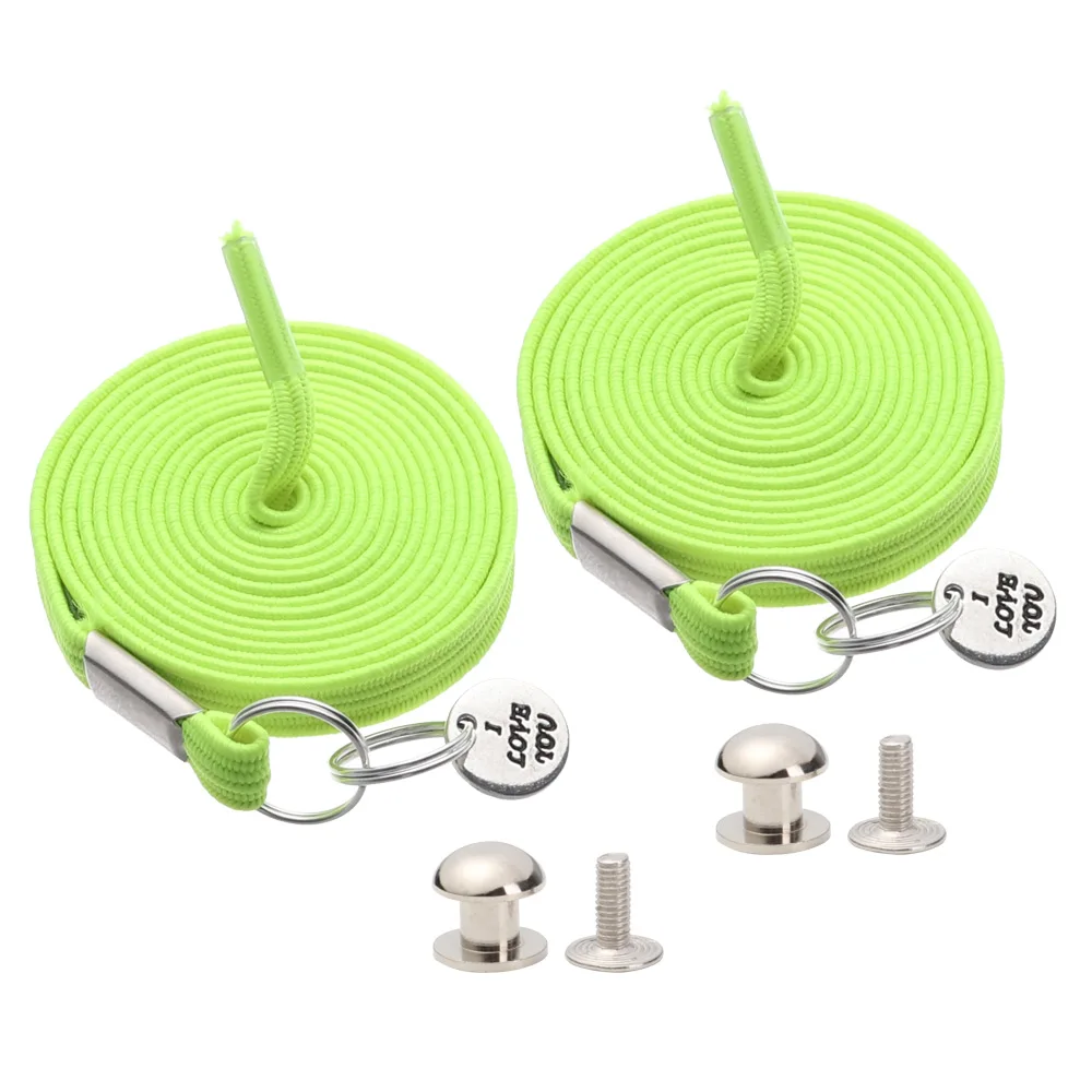 Fluorescent green 1 пара эластичных шнурков без завязок одна рука быстро и легко ленивые шнурки для обуви для взрослых детей спортивные фиксирующие аксессуары для обуви горячая распродажа - Цвет: Fluorescent green