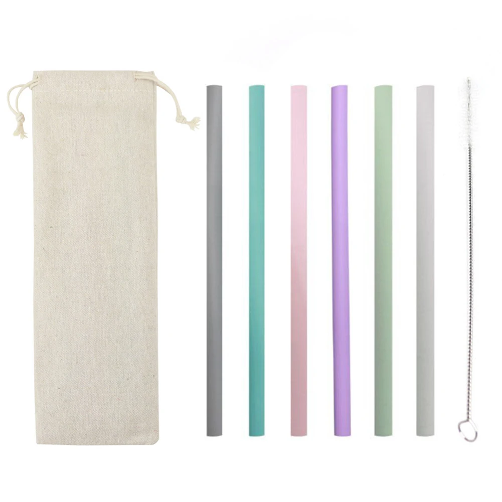 8pcs Straws 7 шт. экологически-безопасные соломинки Кухня посуда Портативный бамбуковая посуда набор столовых приборов для путешествий палочки для еды, ложки и вилки соломы и сумка для хранения - Цвет: 8pcs Straws