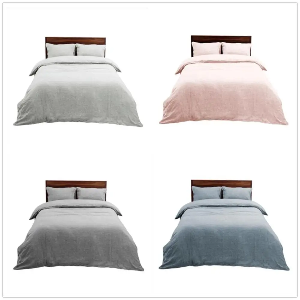 Настраиваемый однотонный окрашенный из пряжи 4 шт. Простыня натуральной льняной