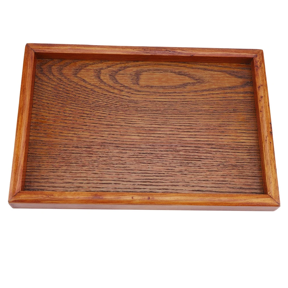 Rectangle Wooden Tea Tray Serving Table Plate Snacks Food Storage Dish For Hotel Home With Handle Serving Tray Home Decoration