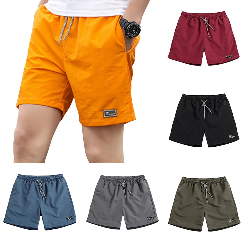 

2020 New Modish Shorts Men Summer Plus Size 5XL Solid Thin Fast-drying Beach Trousers Casual Sports Short Pants Streetwear Homme