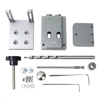 

Pocket Hole Puncher Jig Kit Mini Style Pocket Hole Jig Kit for Wood Working Step Drill Bit Set Woodworking Hand Tools