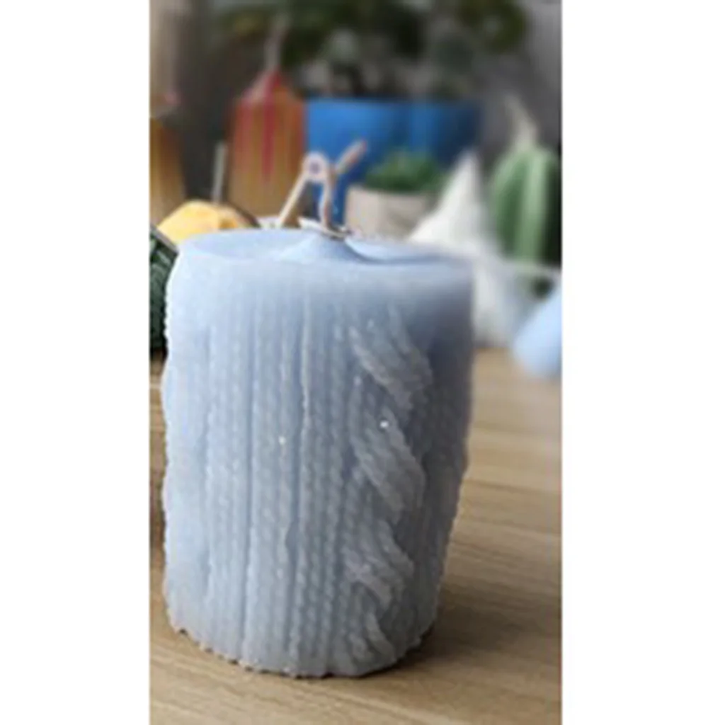 Великая 3D форма для вязания шерстяные цилиндрические силиконовые формы свечей