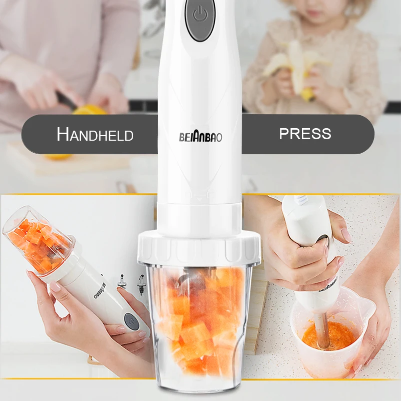 Günstige 220V Elektrische Hand Mixer für 4 in 1 Elektrische Küche Mixer Küche Schneebesen Gemüse push taste mischen fleischwolf