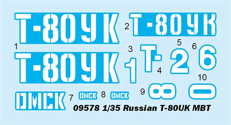 Trumpeter 09578 1/35 масштабные российские T-80UK MBT основной боевой танк военные пластиковые сборные модели комплекты