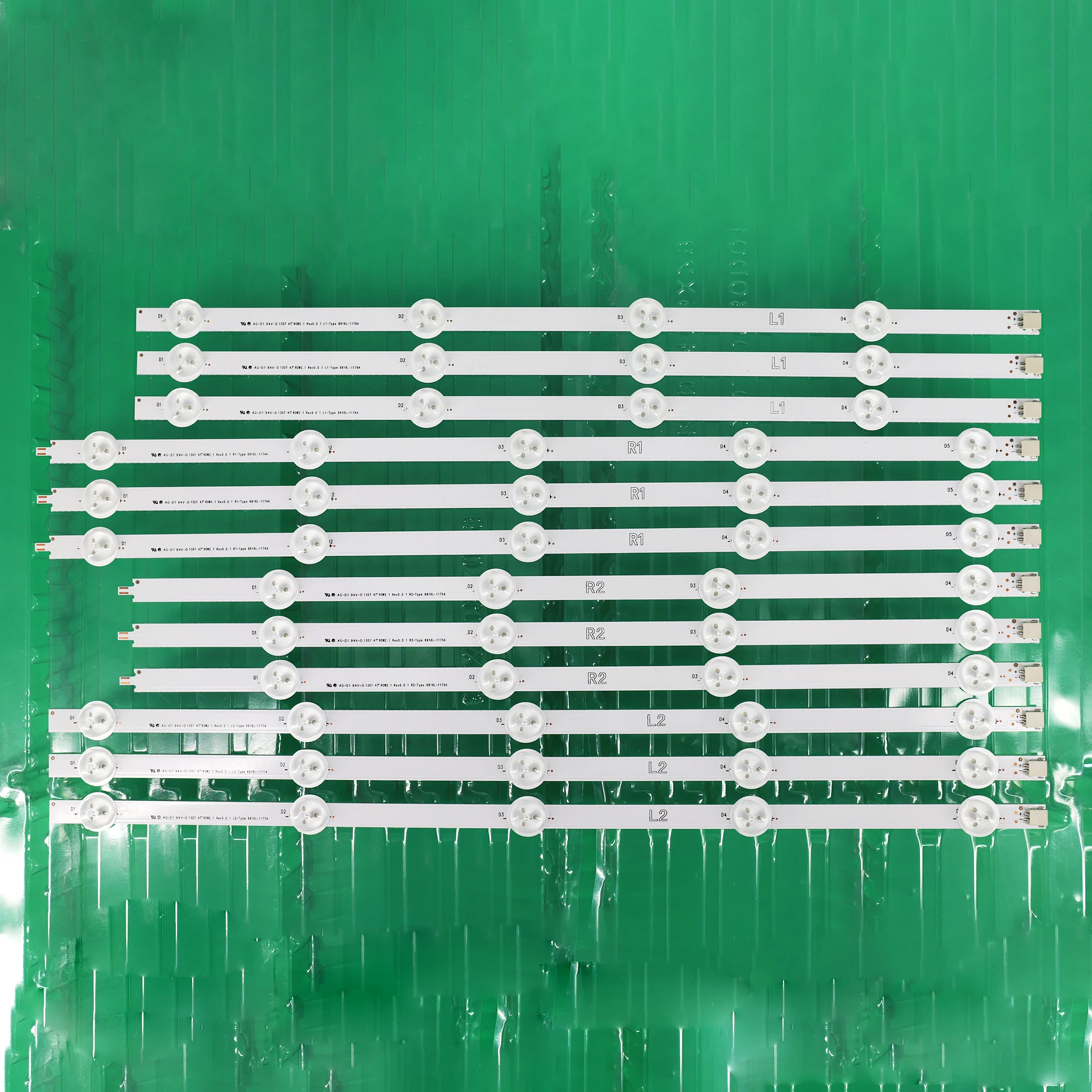 12 Uds para tiras LED LG 47LE5500 47E5ERS 6916L-1174A(R1),6916L-1175A(R2),6916L-1176A(L1),6916L-1177A(L2)