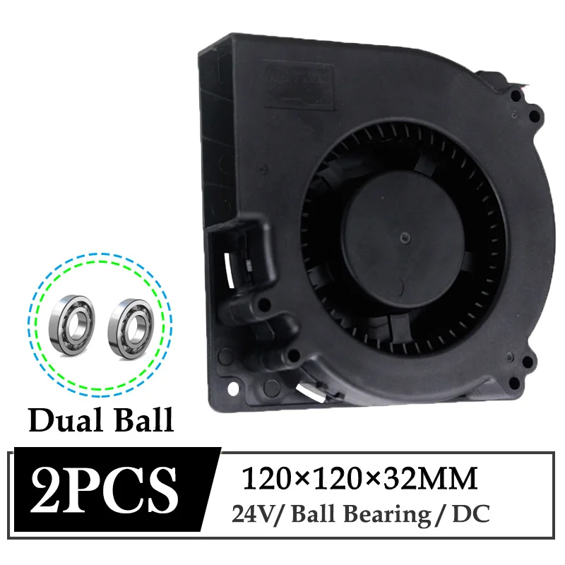Gdstime-ventilador Portátil para Resfriamento Ventilador pc com Bola Dupla de 120 mm x 120 mm x 32 mm 120×32 mm Peças