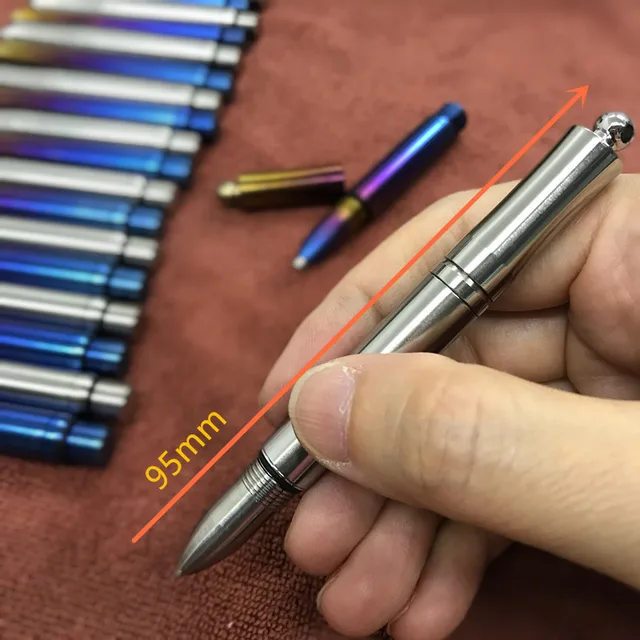 Titanium Alloy Ballpoint Write Tactical Survival Tool Rollerball Pen G2 Refills