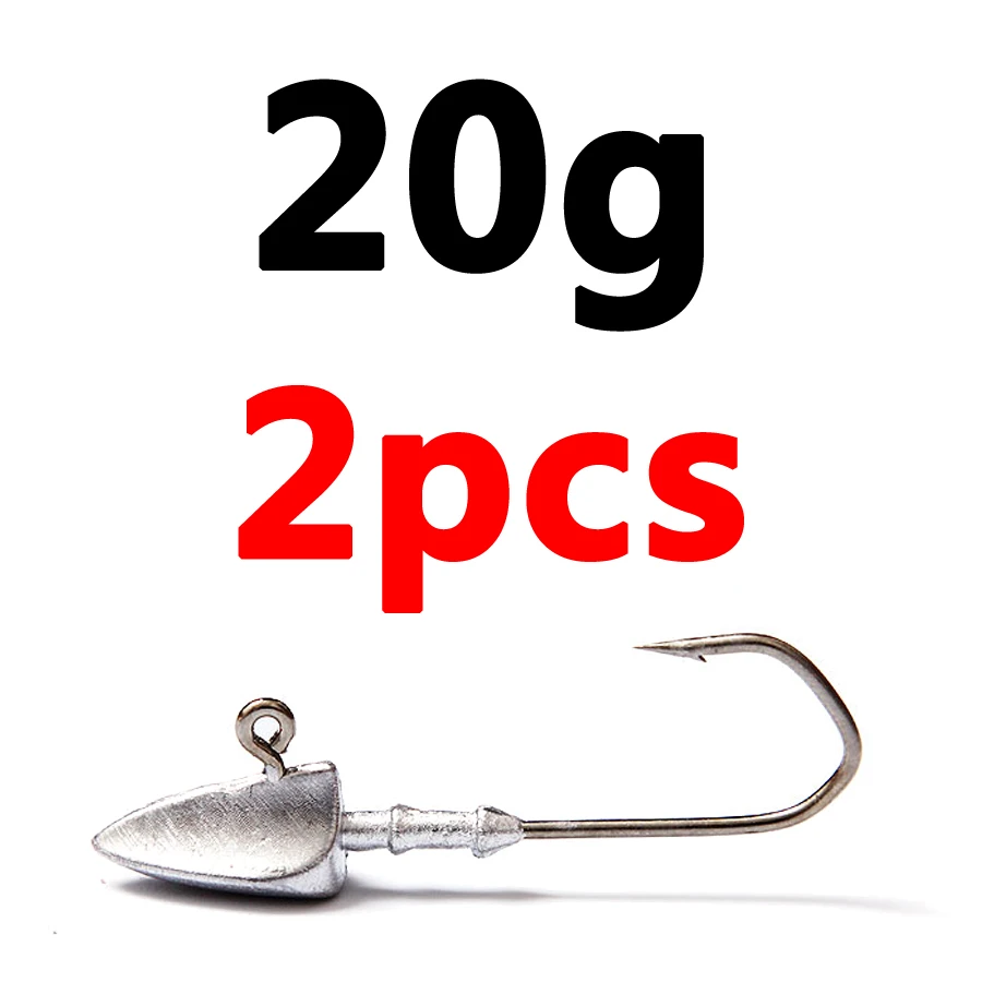 20g 2pcs Крючки с треугольной головкой 3,5 г, 5 г, 7 г, 10 г, 14 г, 20 г, крючок с свинцовой головкой, крючок для приманки, джиг-голова, разноцветные рыболовные снасти, крючки - Цвет: 20g 2pcs