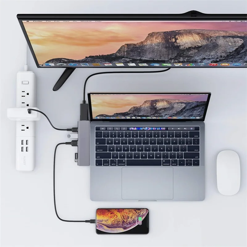 USB 3,1 type-C концентратор к HDMI адаптер 4K Thunderbolt 3 USB C мульти разветвитель концентратор 3,0 TF SD считыватель слот PD для MacBook Pro/Air