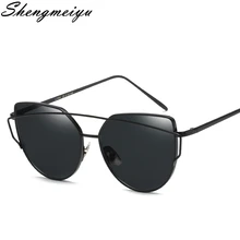 Кошачий глаз, Ретро стиль, фирменный дизайн, розовое золото, Зеркальные Солнцезащитные очки для женщин, металлические, отражающие, Плоские линзы, солнцезащитные очки для женщин, oculos