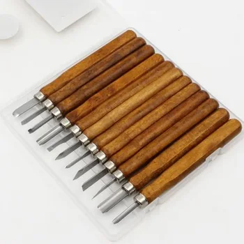 

Accessories Carving Tool 12Pcs Set Steel Woodworking Furniture Engraving