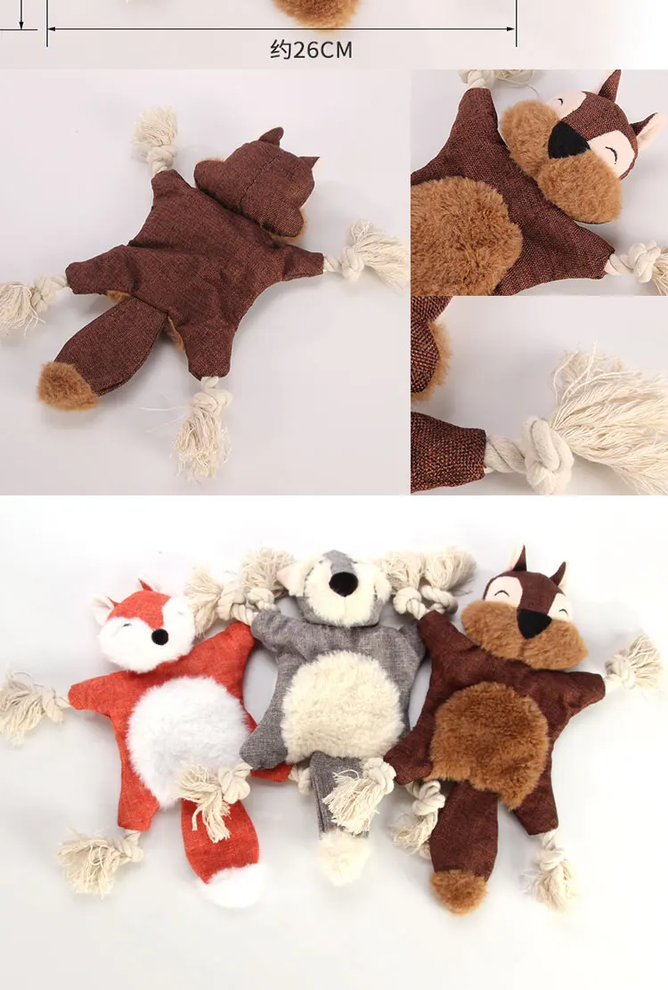 animal shape dog plush sound toy in stock pet products