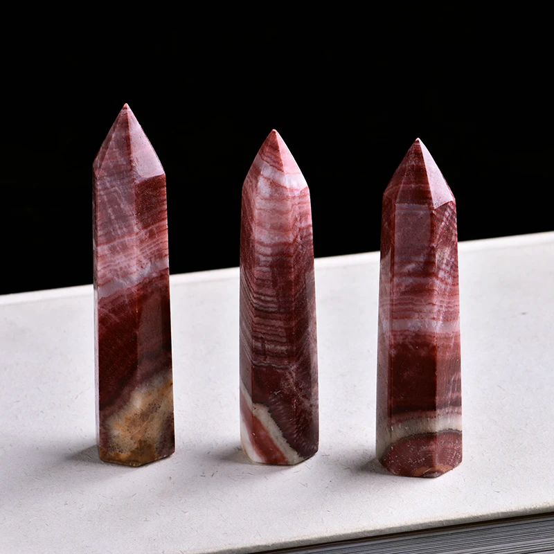 

1PC natural crystal China rhodochrosite hexagonal column Crystal point Mineral jewelry Home home decoration DIY gift Decoration
