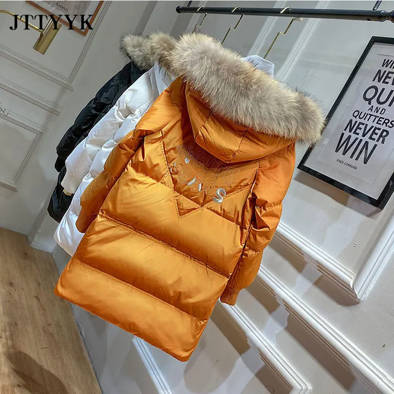 Real Raccoon Fur 2020 Women Winter Jacket Hooded