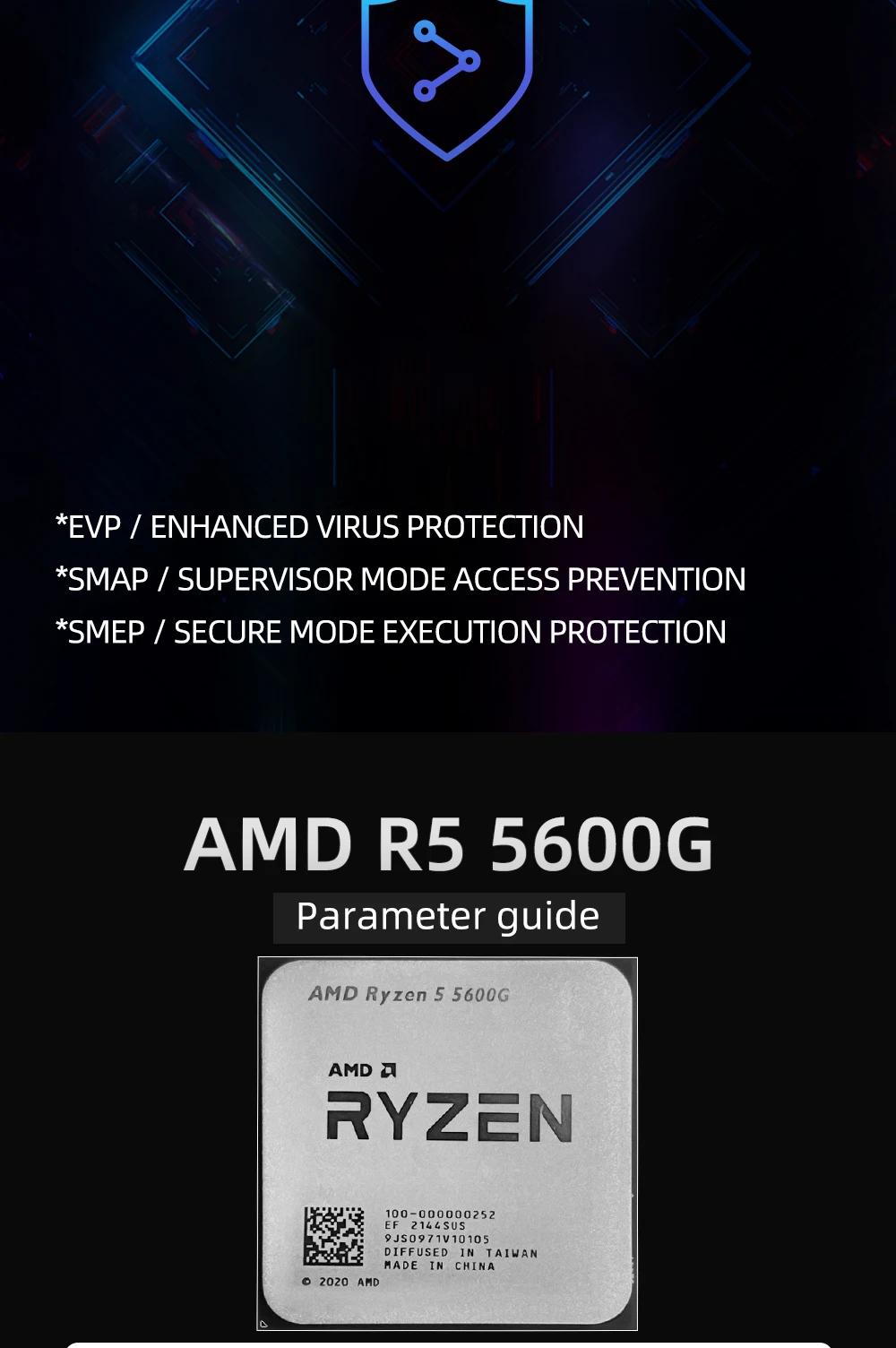 AMD New Ryzen 5 5600G R5 5600G CPU New Game Processor Socket AM4 3.9GHz Six-Core Twelve-Thread 65W DDR4 Desktop Accessories laptop processor