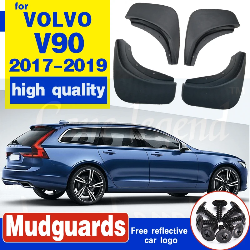 Комплект литых автомобильных брызговиков для Volvo V90 2018 брызговики крыло передние