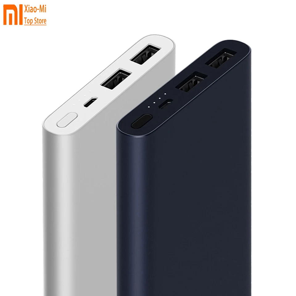 Xiaomi Mi power Bank 2 10000 мАч Внешняя батарея двойной USB быстрая зарядка PLM09ZM power bank для huawei samsung iPhone