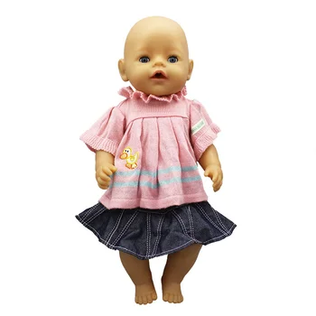 

Sweater Suit Dress Doll Clothes Fit For born baby 43cm Doll Clothes Doll Accessories For 17inch baby Doll