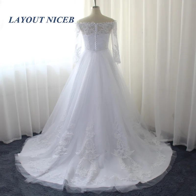 Винтажные Свадебные платья с рукавом три четверти съемный шлейф свадебные 2 em 1