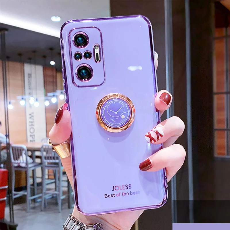 Роскошный чехол для телефона с кольцом-держателем и покрытием Xiaomi Redmi Note 10 Pro Note10