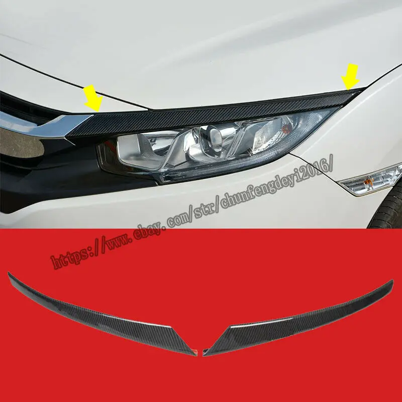 Подходит для Honda civic углеродного волокна передняя фара ВЕКО для бровей отделкой 2 шт