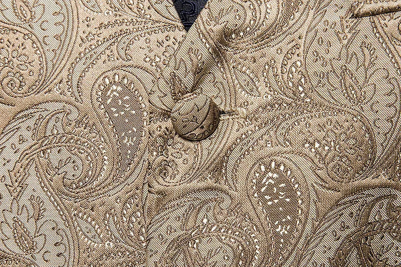 Men Printed Double Pocket Single Breasted Vest Waistcoat Coat M70
