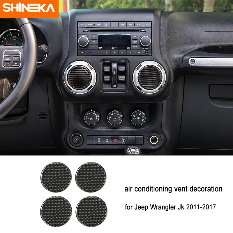 Air conditioner SHINEKA интерьерные молдинги для Jeep Wrangler JK 2007-, декоративные наклейки из углеродного волокна, комплект аксессуаров для Jeep Wrangler JK - Название цвета: Air conditioner