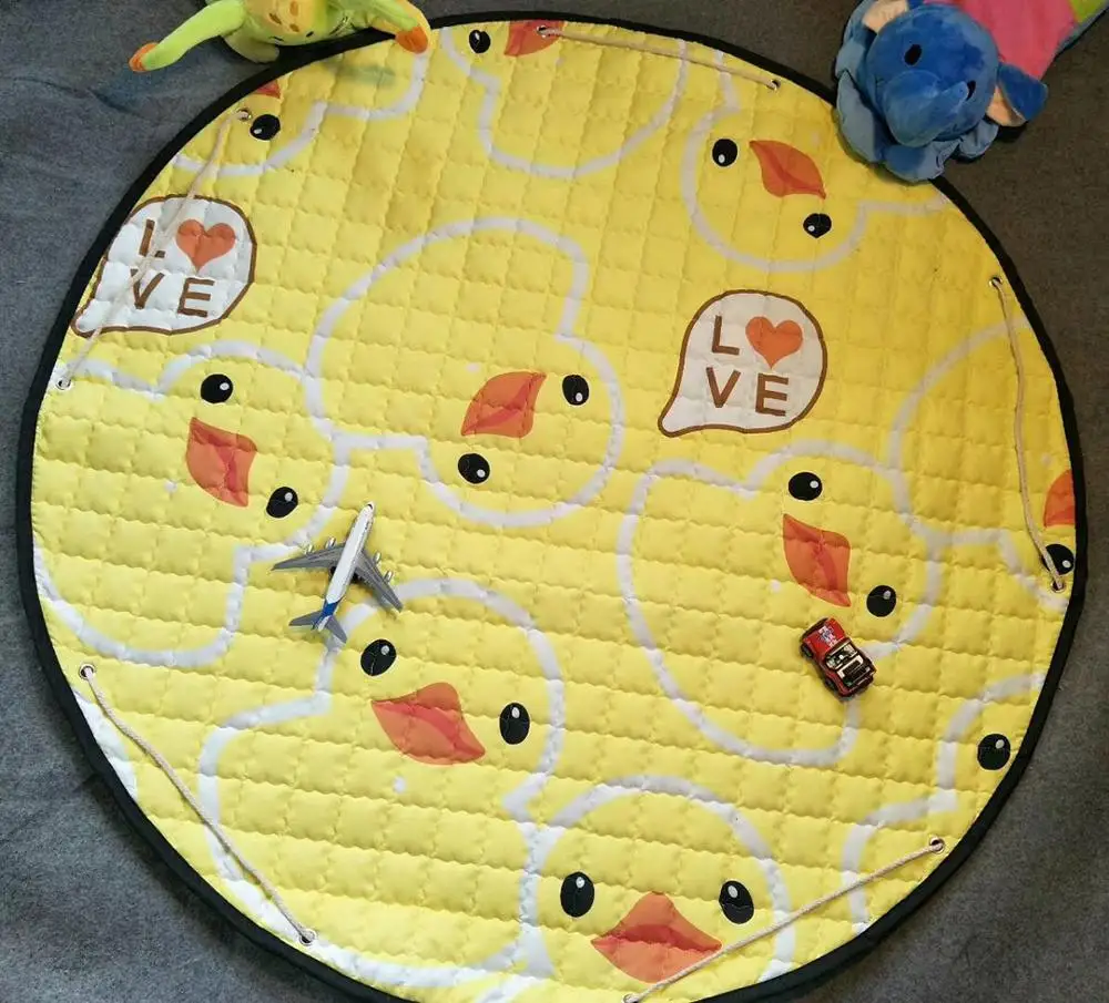 Портативная сумка для хранения детских игрушек и игровой коврик, органайзер для игрушек, практичные мешки для хранения, Детский ковер, одеяло для пикника - Цвет: Duck