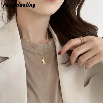 

Fengxiaoling 2020 New Fashion Geometric Square Pendant Necklaces 925 Sterling Silver Bumpy Statement Necklace For Women Jewelry