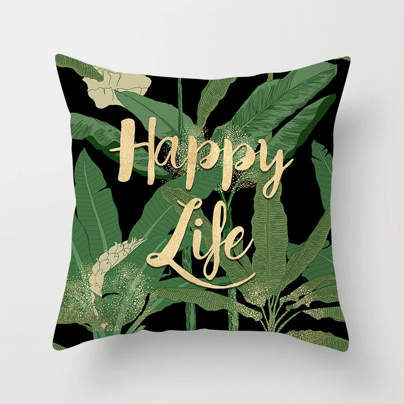 He390288423524d2c892bb1a1ac307d8dy Tropical Plants Pattern Decorative Cushions Pillowcase Polyester Cushion Cover Throw Pillow Sofa Decoration Pillowcover 40506