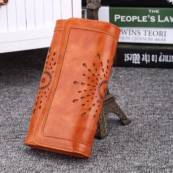 

2020 New Women Wallet Fashion Hollow Wallet Three Fold Women's Long Wallet women handbags slim wallet