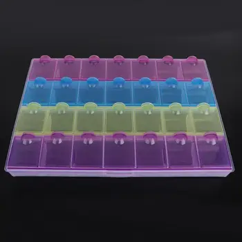 

Plastic 28 Grid Portable Storage Box Case Organizer for Watch Small Parts Accessories Container Jewelry Box for Watchmaker b