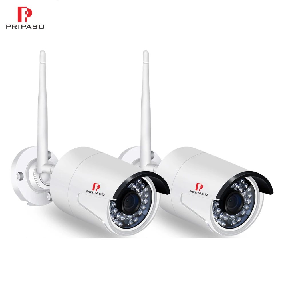 Pripaso Full HD 1080P 2.0MP Wi-Fi IP Camera Waterproof Outdoor Bullet Home Security Night Vision CCTV (2pack) | Безопасность и