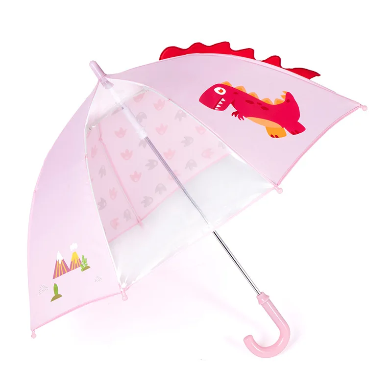Мультяшный маленький зонтик, детский зонтик с длинной ручкой, экологический детский зонтик для девочек, мультяшный зонтик для детей 3-8 лет