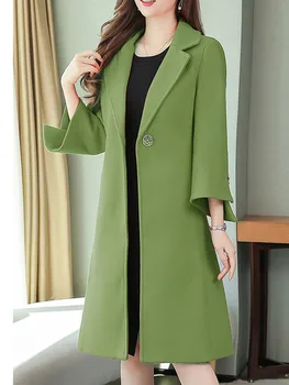 

Womens Winter Lapel Button Long Trench Coat Jacket Ladies Female Slim Fit Lapel Woolen Overcoat Autumn Winter Outerwear 10.15