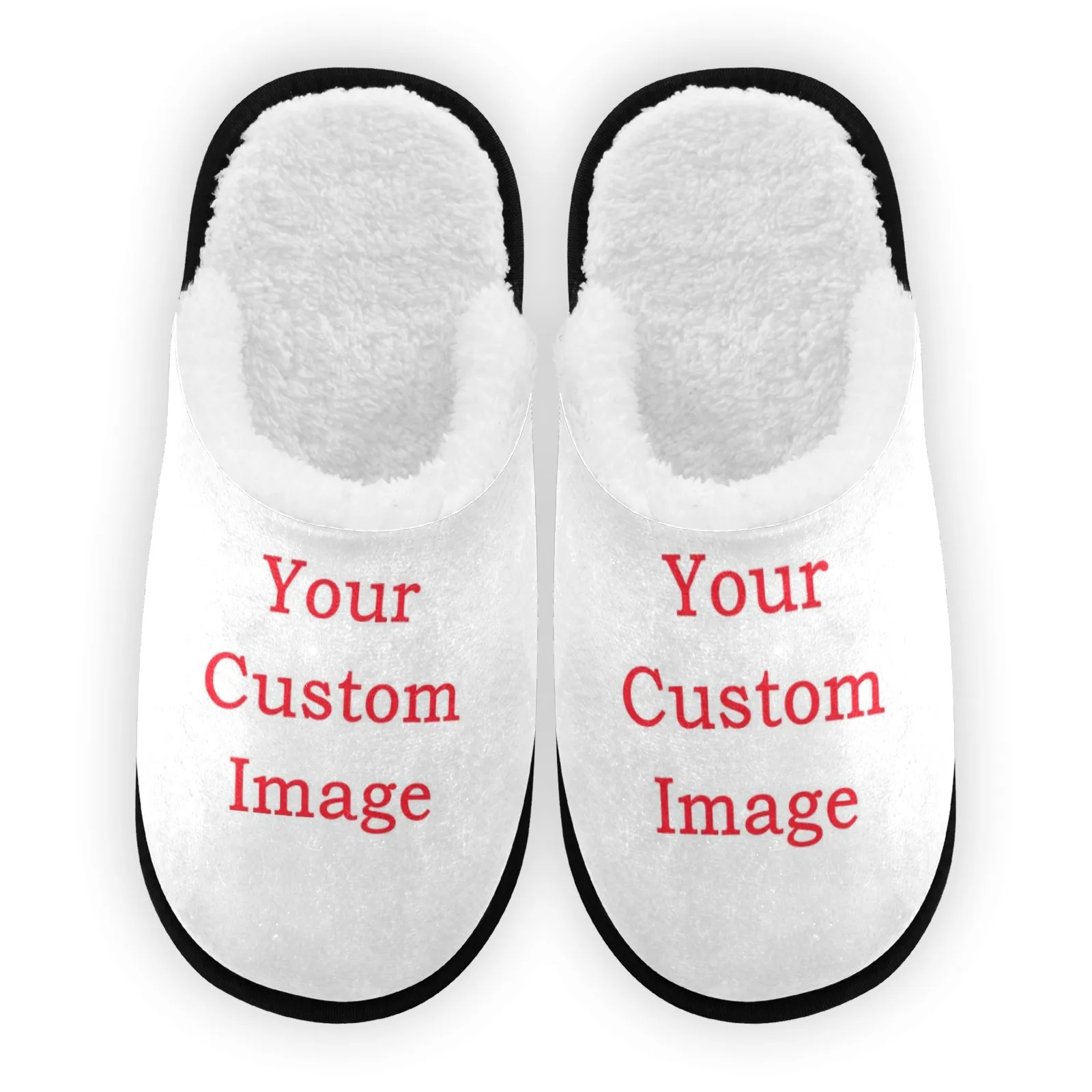 

Мягкие плюшевые хлопковые тапочки с индивидуальным рисунком, теплые удобные нескользящие тапочки унисекс «сделай сам» для отеля, путешест...