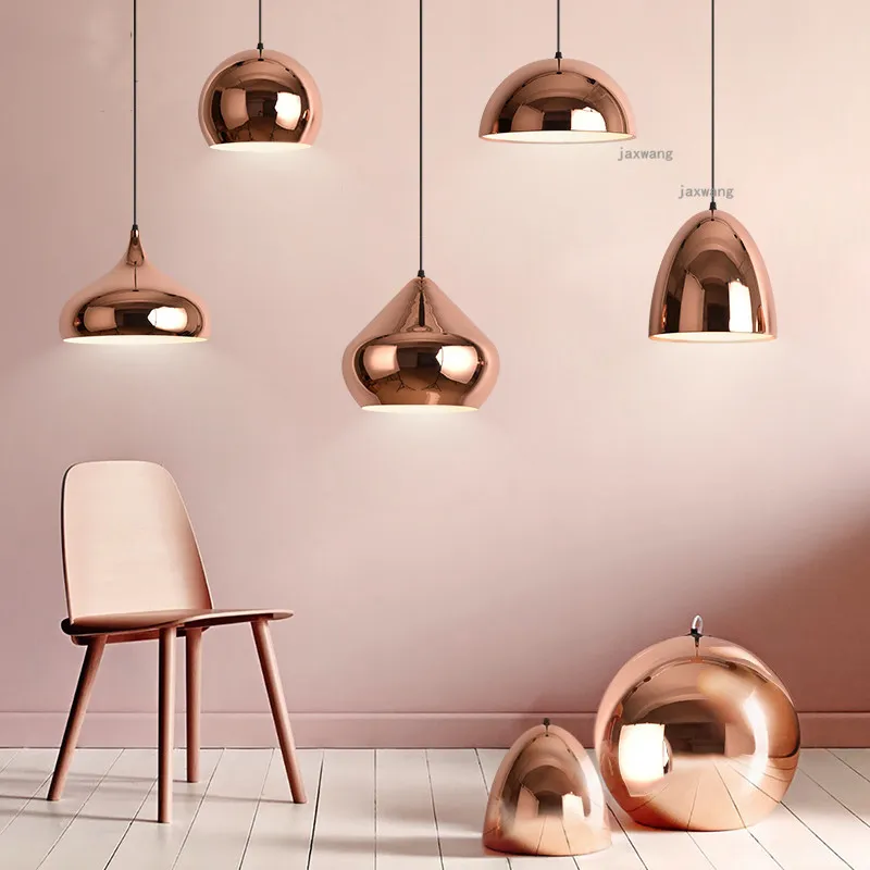 

Nordic LED Lustre Chandelier Lighting Loft Light Fixture Restaurant Luxury Rose Gold Color Decor Hanging Lamp Kitchen Fixtures