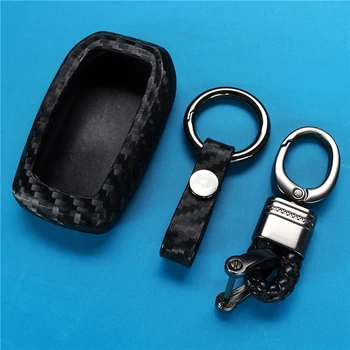 

1pcs Carbon Fiber Silicone Car Key Cover Fob Case Cover For Toyota Camry Corolla Avalon Rav4 Land Cruiser Keychain