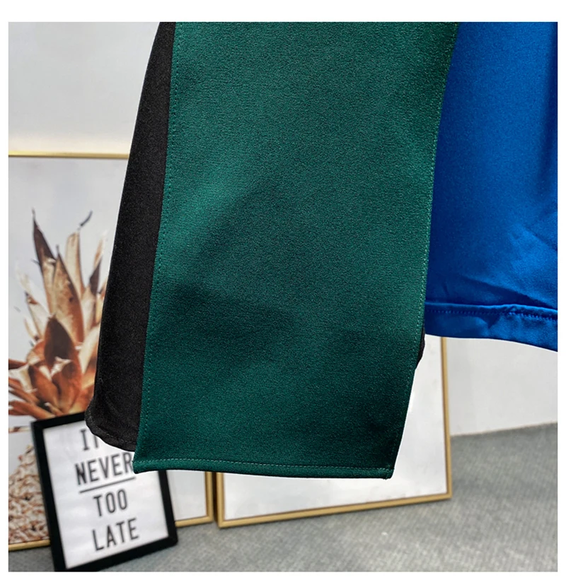 [EAM] High Waist Blue Asymmetrical Pleated Ruffles Temperament Half-body Skirt Women Fashion Tide New Spring Autumn 2020 1X801