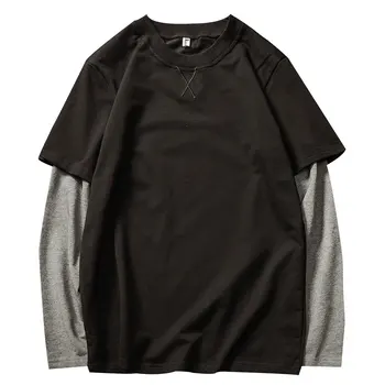 

2020 fall holiday two long-sleeved T-shirt men's top loose-fitting clothes Korean version of the tide men's wear