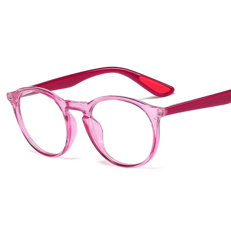 Brand New Retro Round Women Glasses Flexible Men Pop Optical Eyewear Frame Ultralight Trend Myopia Prescription Spectacles - Frame Color: Purple