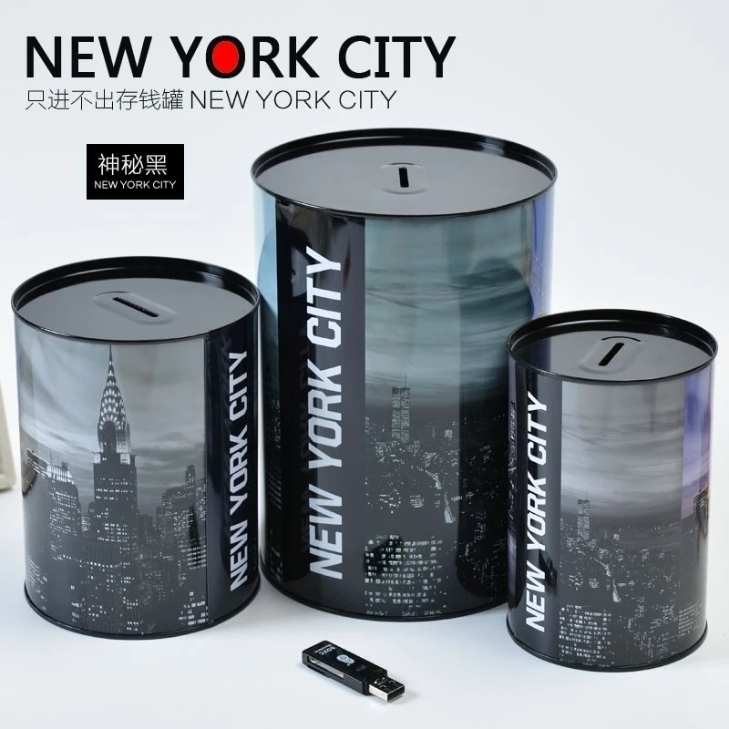 Nordic Large Piggy for Paper Money Safe Metal Bank Adult Cash Box Coin Kids Money Saving Coin Jar Tirelire Enfant France FP004
