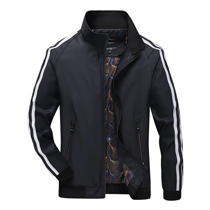 AliExpress весна и осень тонкий мужской Бейсбольный воротник в полоску приталенное пальто большой размер Повседневная универсальная куртка